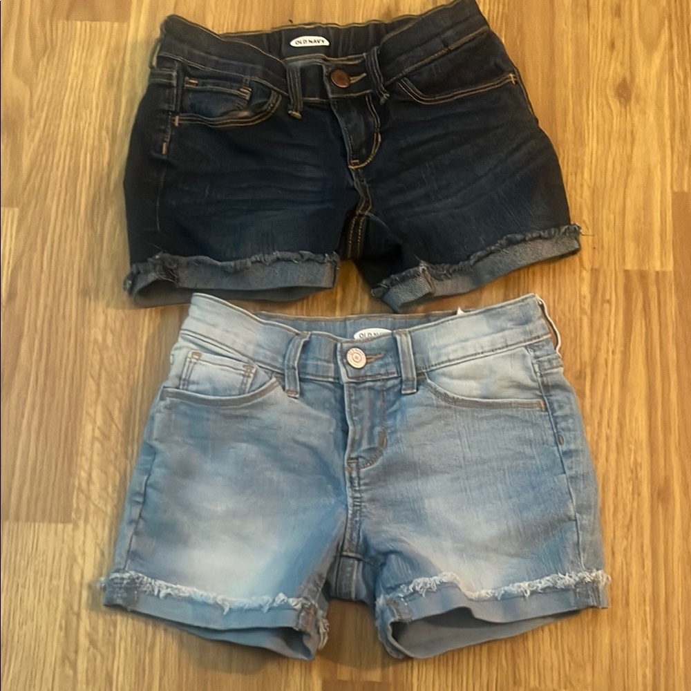 Denim Shorts Set - Dark and Light Blue